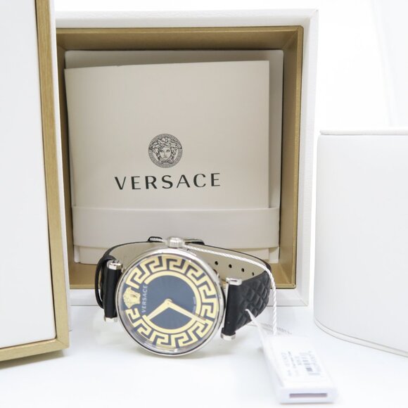 Versace VE1CA0123 Greca Black & Gold 35mm. Swiss Quartz New Ladies Watch. main image 4